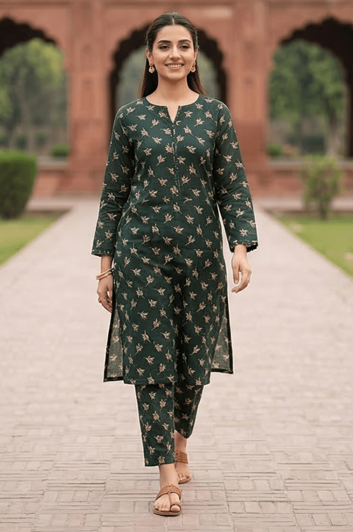 2 Piece Lawn All Over Unstitched Suit - 4402