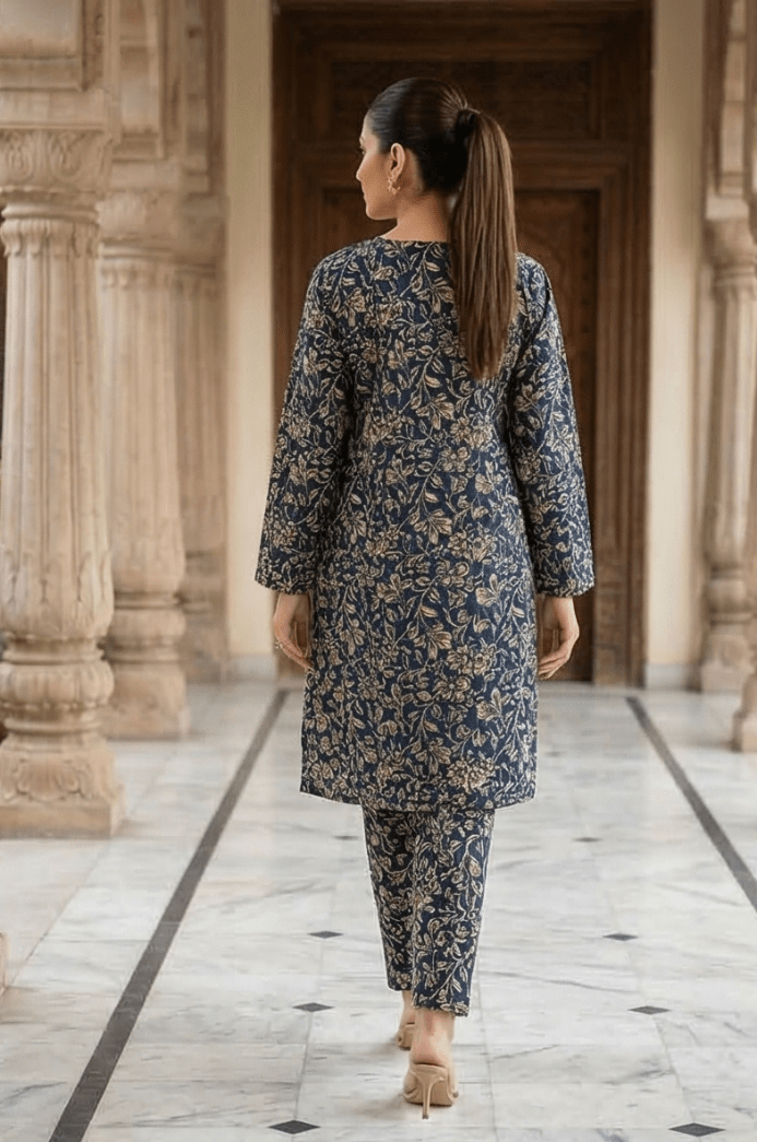 2 Piece Lawn All Over Unstitched Suit - 4415