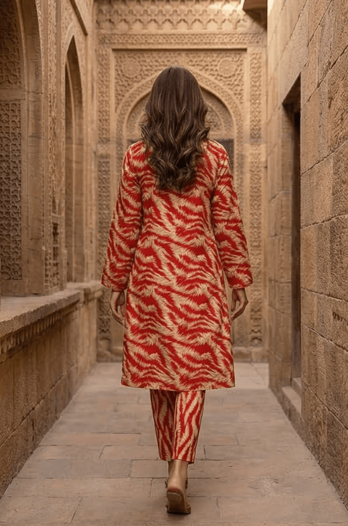 2 Piece Lawn All Over Unstitched Suit - 4416