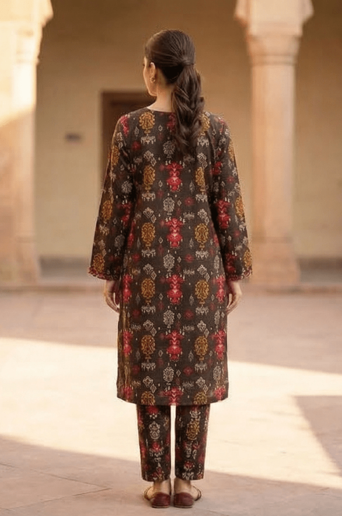2 Piece Lawn All Over Unstitched Suit - 4421