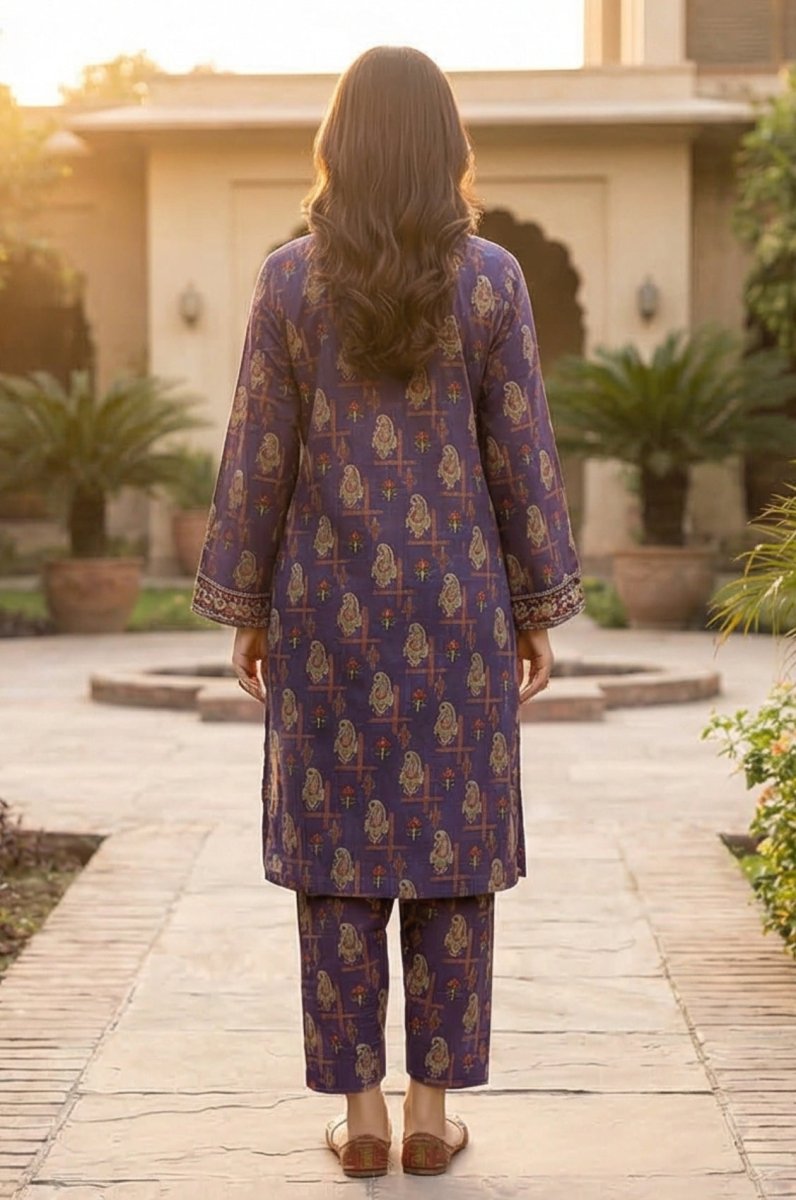 2 Piece Lawn All Over Unstitched Suit - 4452