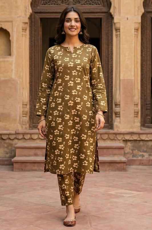 2 Piece Lawn All Over Unstitched Suit - 4459