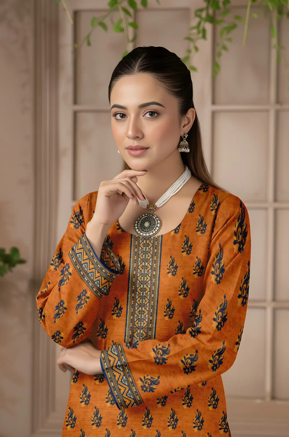 3 Piece Sabeen Premium Khaddar Unstitched Suit - 1108