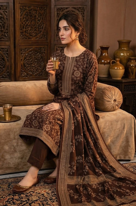 3 Piece Bana Dora Lawn Unstitched Suit With Lawn Dupatta - 4318