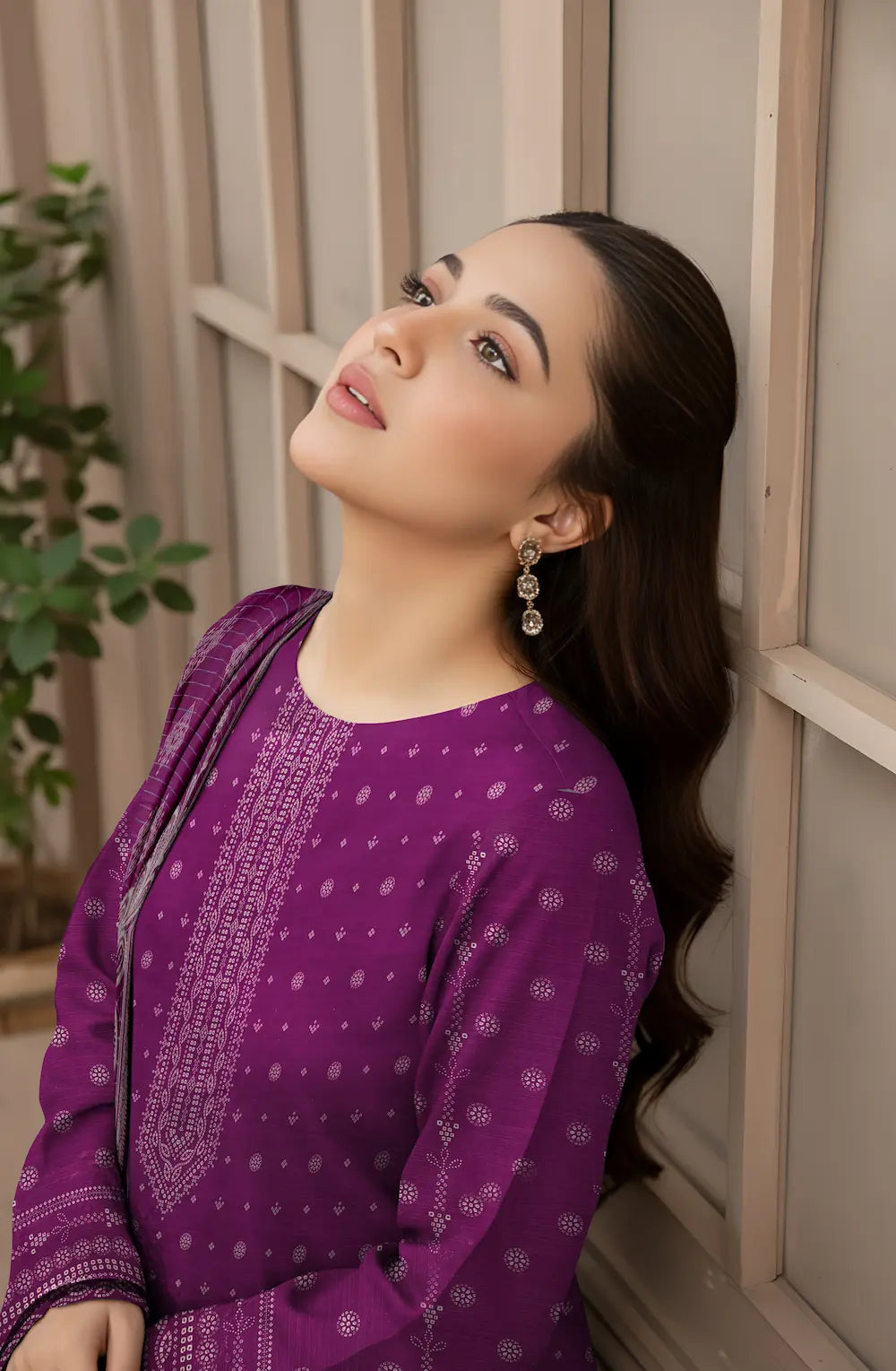 3 Piece Sabeen Premium Khaddar Unstitched Suit - 1106