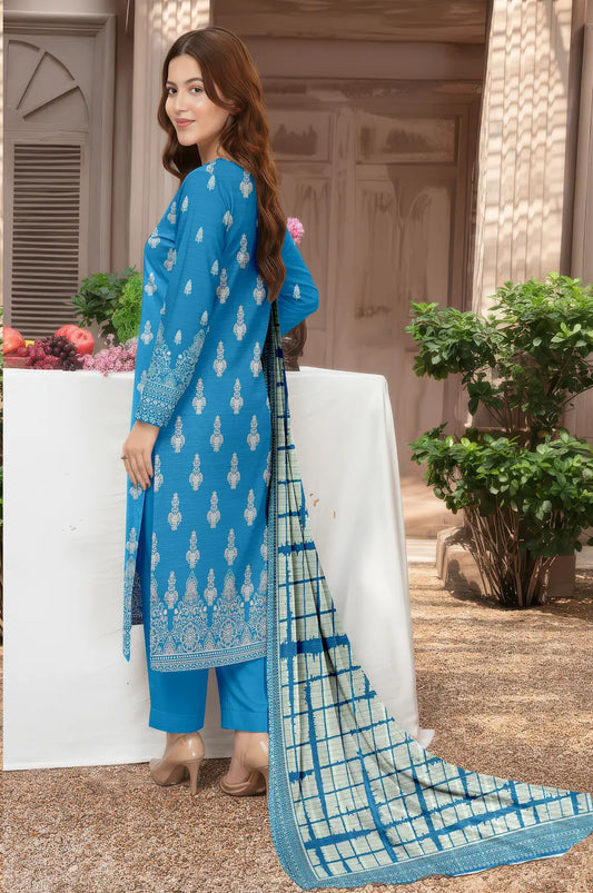 3 Piece Sabeen Premium Khaddar Unstitched Suit - 1105