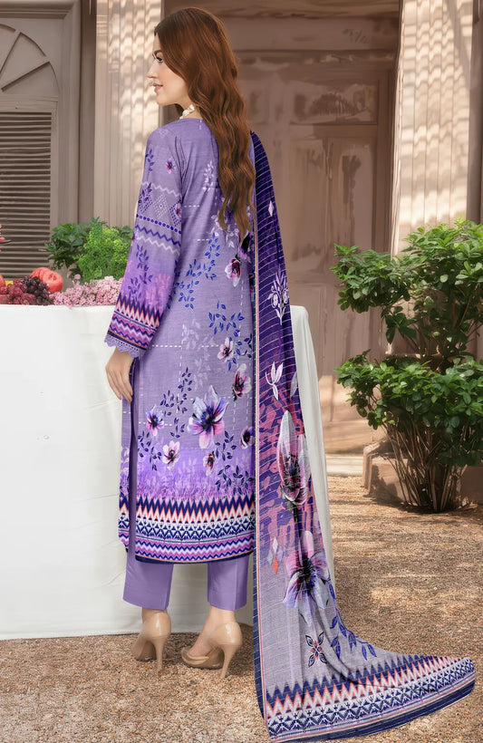 3 Piece Sabeen Premium Khaddar Unstitched Suit - 1102