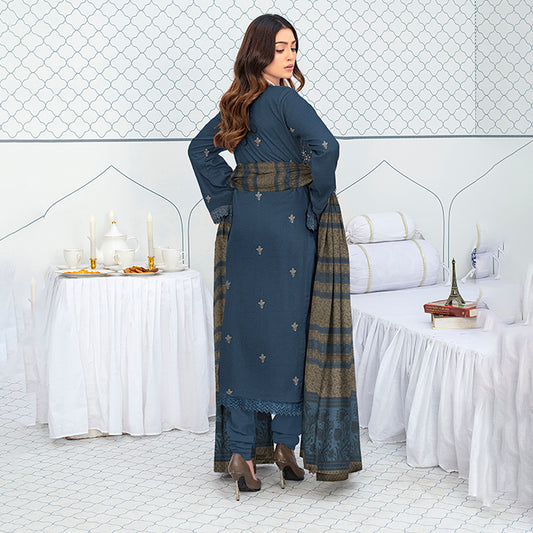 3-Piece Bana Dora Dhanak Embroidery Suit - 1203