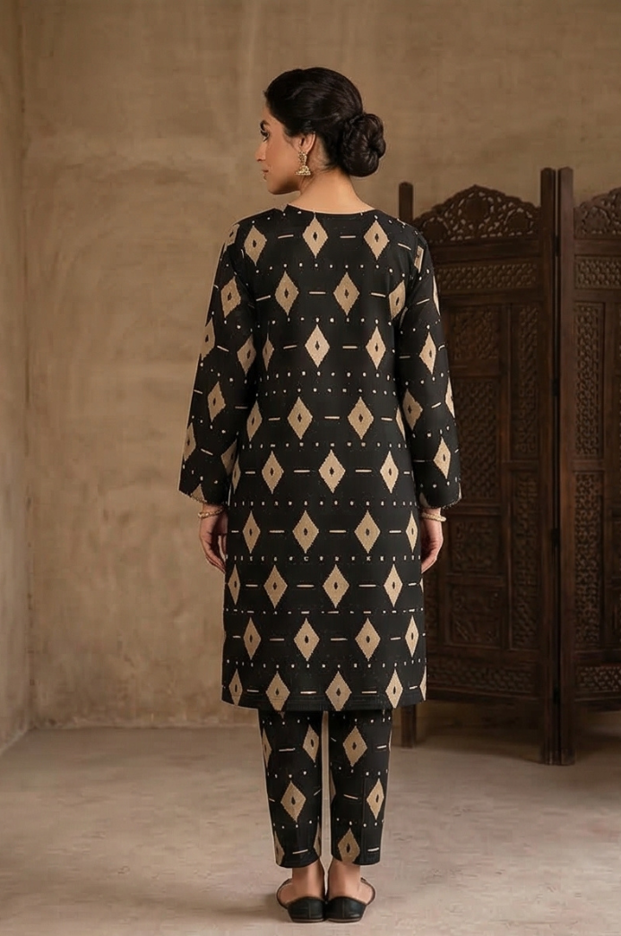 2 Piece Lawn All Over Unstitched Suit - 4430