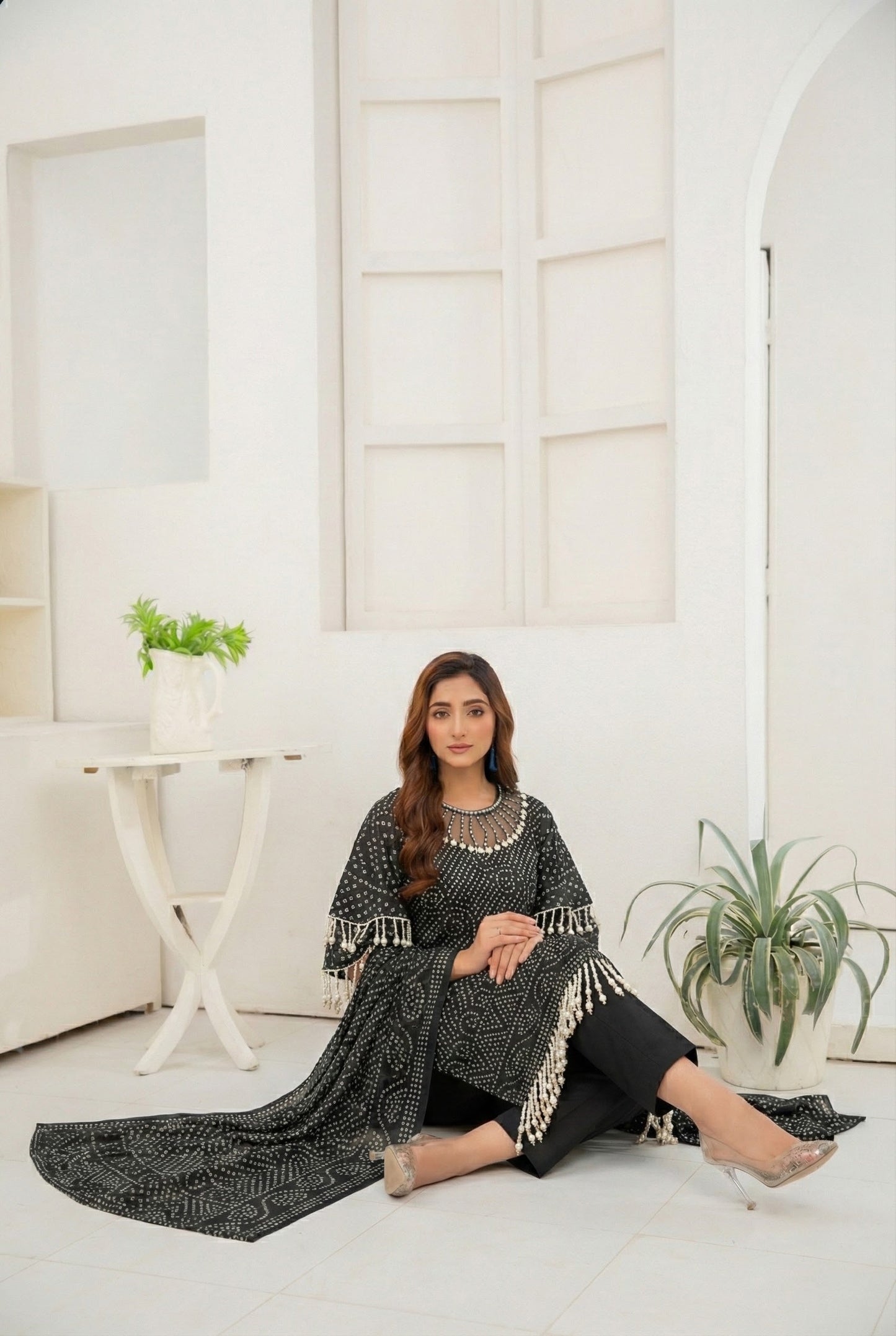3 Piece Sabeen Premium Linen Unstitched Suit - 1506