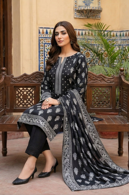 3 Piece Lawn Unstitched Suit With  lawn Dupatta - 4538