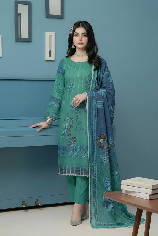 3 Piece Sabeen Premium Karandi Unstitched Suit - 1551