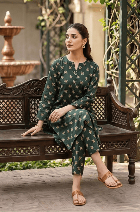 2 Piece Lawn All Over Unstitched Suit - 4402