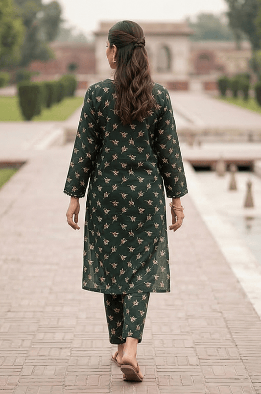 2 Piece Lawn All Over Unstitched Suit - 4402