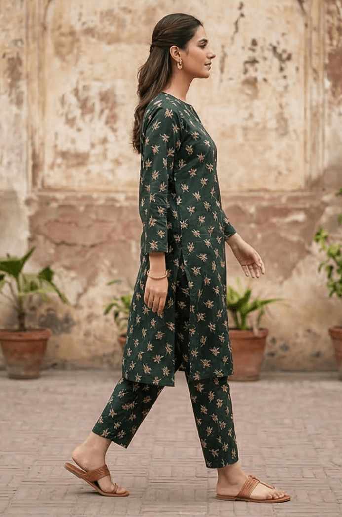 2 Piece Lawn All Over Unstitched Suit - 4402
