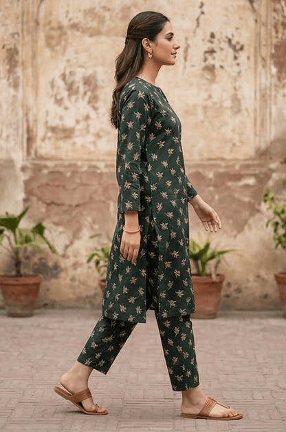 2 Piece Lawn All Over Unstitched Suit - 4402