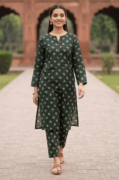 2 Piece Lawn All Over Unstitched Suit - 4402
