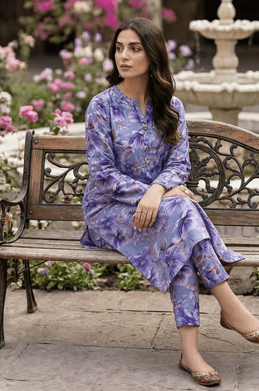 2 Piece Lawn All Over Unstitched Suit - 4405