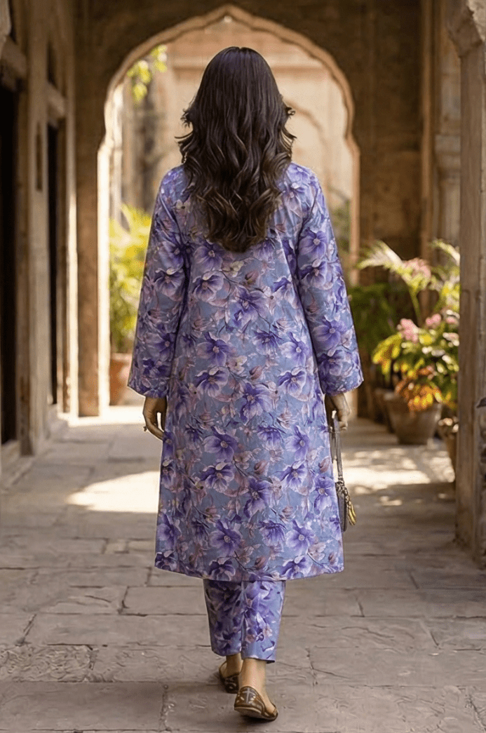 2 Piece Lawn All Over Unstitched Suit - 4405