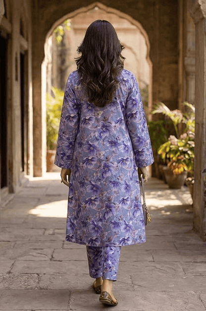 2 Piece Lawn All Over Unstitched Suit - 4405
