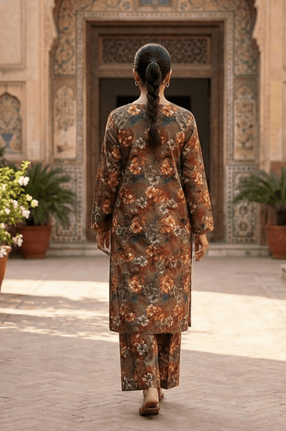 2 Piece Lawn All Over Unstitched Suit - 4407