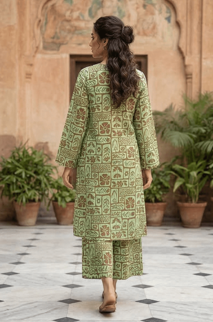 2 Piece Lawn All Over Unstitched Suit - 4408