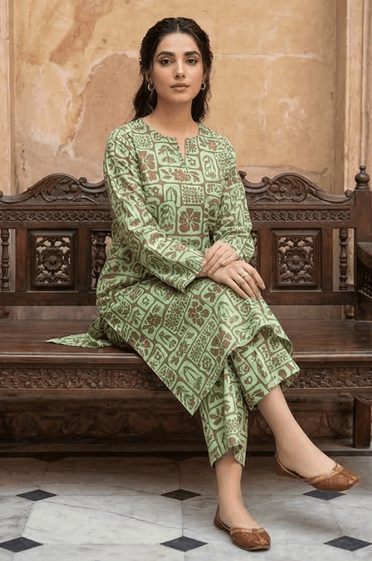 2 Piece Lawn All Over Unstitched Suit - 4408