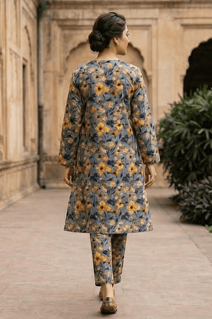 2 Piece Lawn All Over Unstitched Suit - 4410