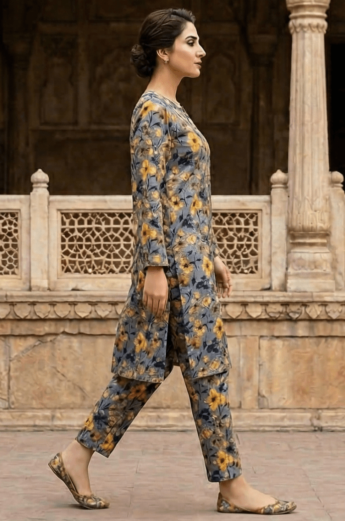 2 Piece Lawn All Over Unstitched Suit - 4410