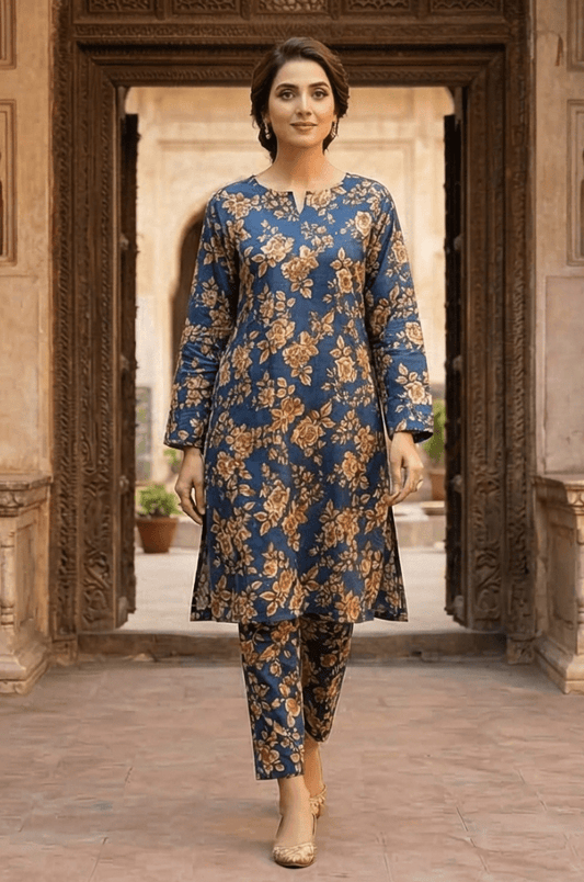 2 Piece Lawn All Over Unstitched Suit - 4412