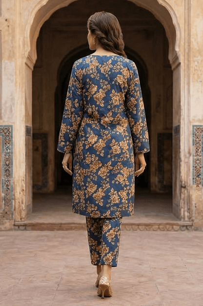 2 Piece Lawn All Over Unstitched Suit - 4412