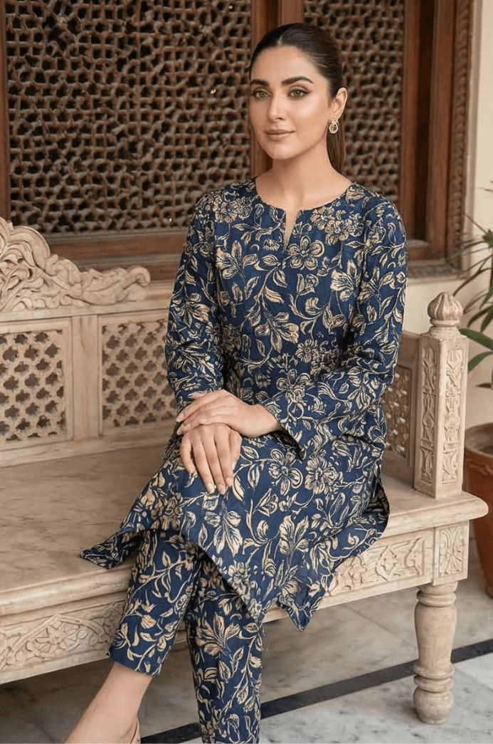 2 Piece Lawn All Over Unstitched Suit - 4415