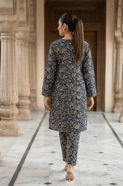 2 Piece Lawn All Over Unstitched Suit - 4415