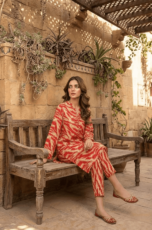 2 Piece Lawn All Over Unstitched Suit - 4416