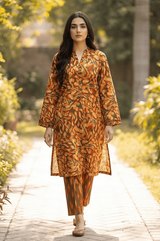 2 Piece Lawn All Over Unstitched Suit - 4417