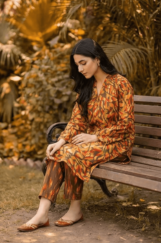 2 Piece Lawn All Over Unstitched Suit - 4417