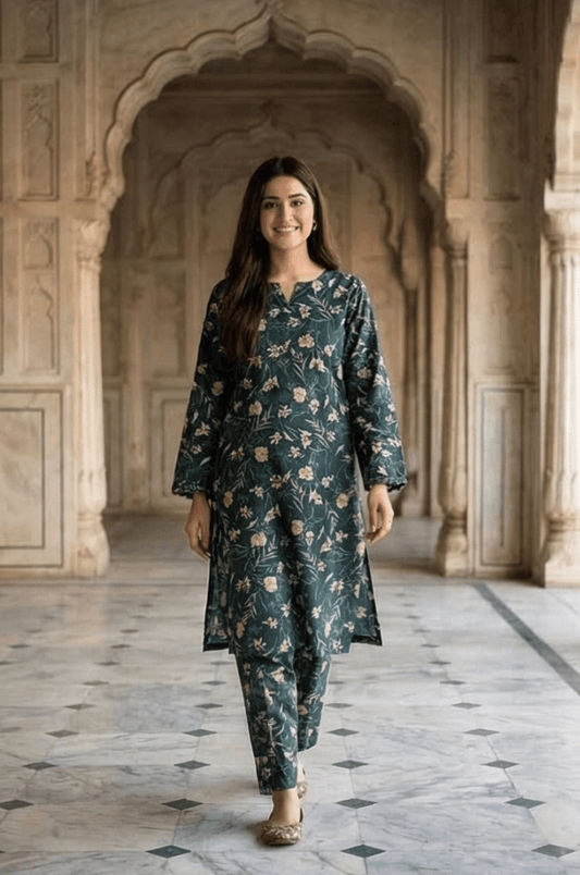 2 Piece Lawn All Over Unstitched Suit - 4420