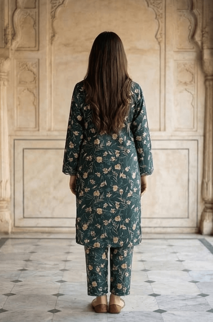 2 Piece Lawn All Over Unstitched Suit - 4420