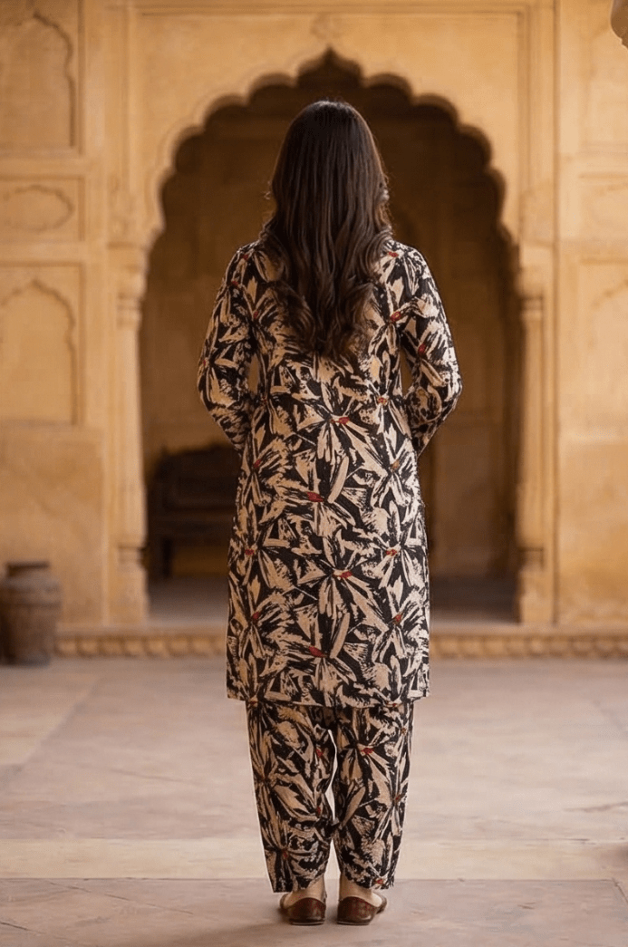 2 Piece Lawn All Over Unstitched Suit - 4425