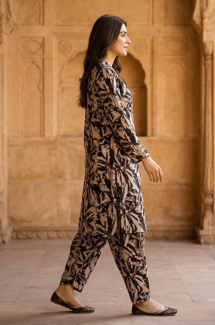2 Piece Lawn All Over Unstitched Suit - 4425