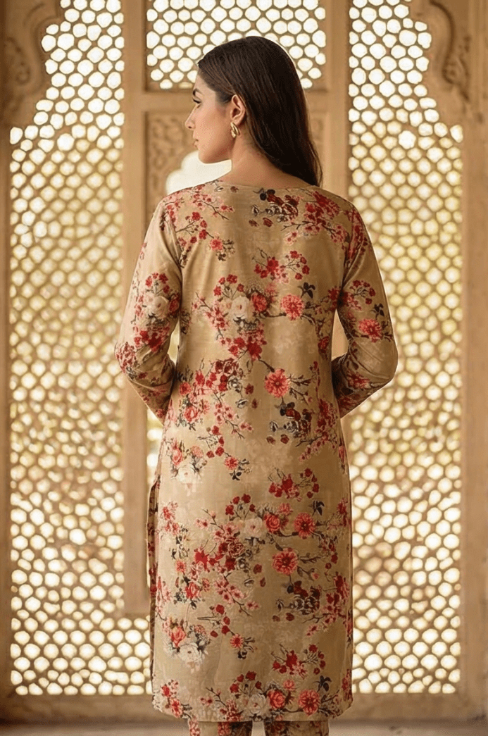 2 Piece Lawn All Over Unstitched Suit - 4429