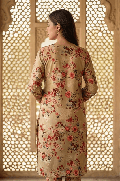 2 Piece Lawn All Over Unstitched Suit - 4429