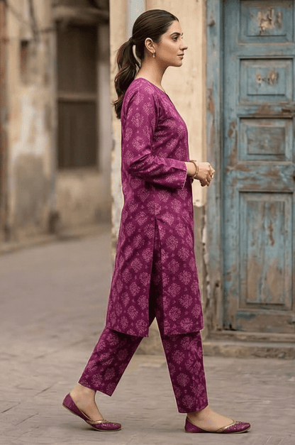2 Piece Lawn All Over Unstitched Suit - 4437