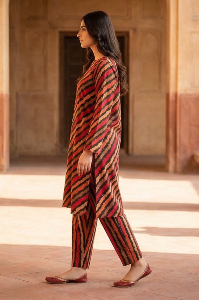 2 Piece Lawn All Over Unstitched Suit - 4439