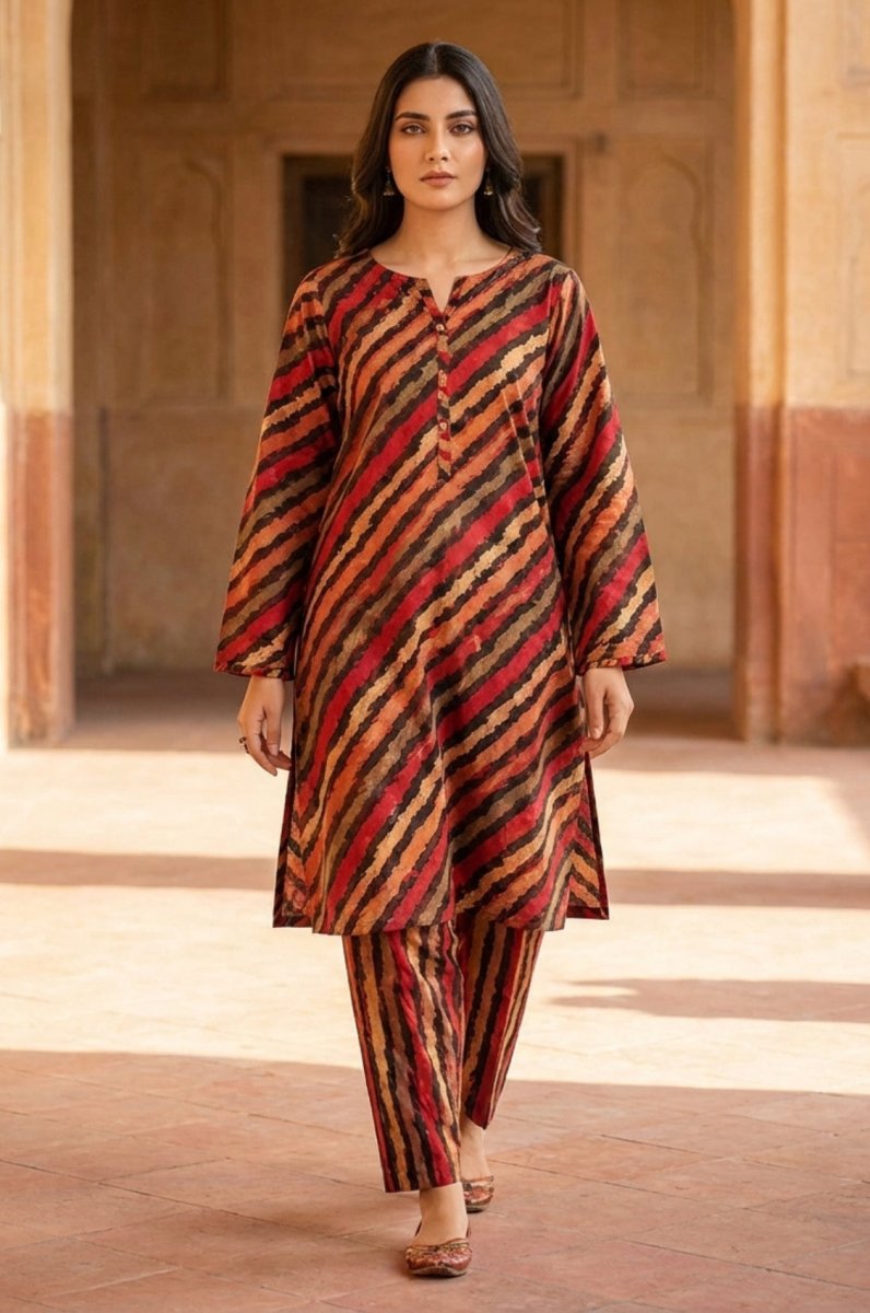 2 Piece Lawn All Over Unstitched Suit - 4439