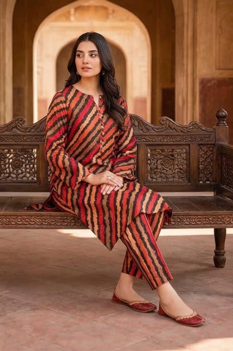 2 Piece Lawn All Over Unstitched Suit - 4439