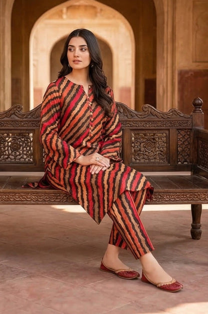2 Piece Lawn All Over Unstitched Suit - 4439
