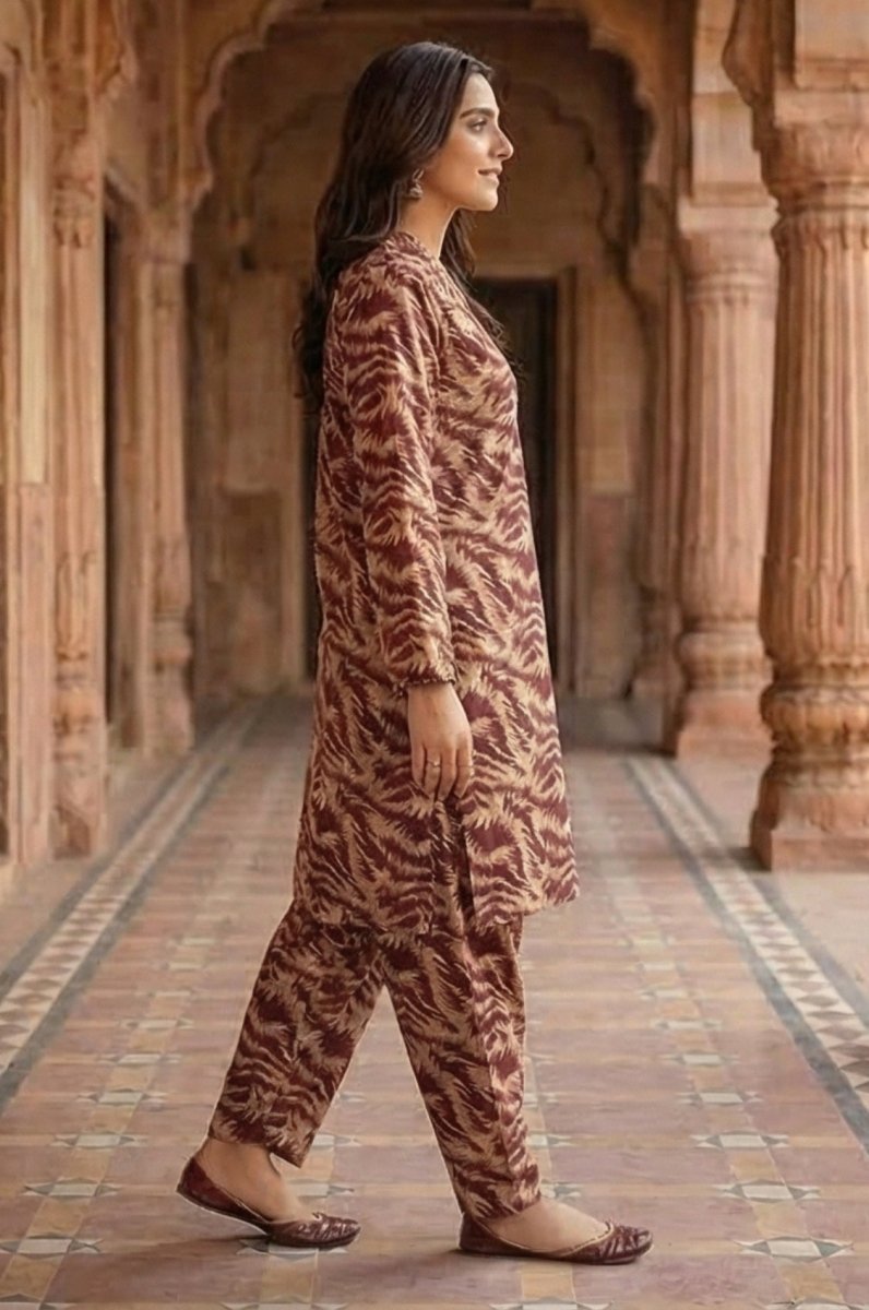 2 Piece Lawn All Over Unstitched Suit - 4442