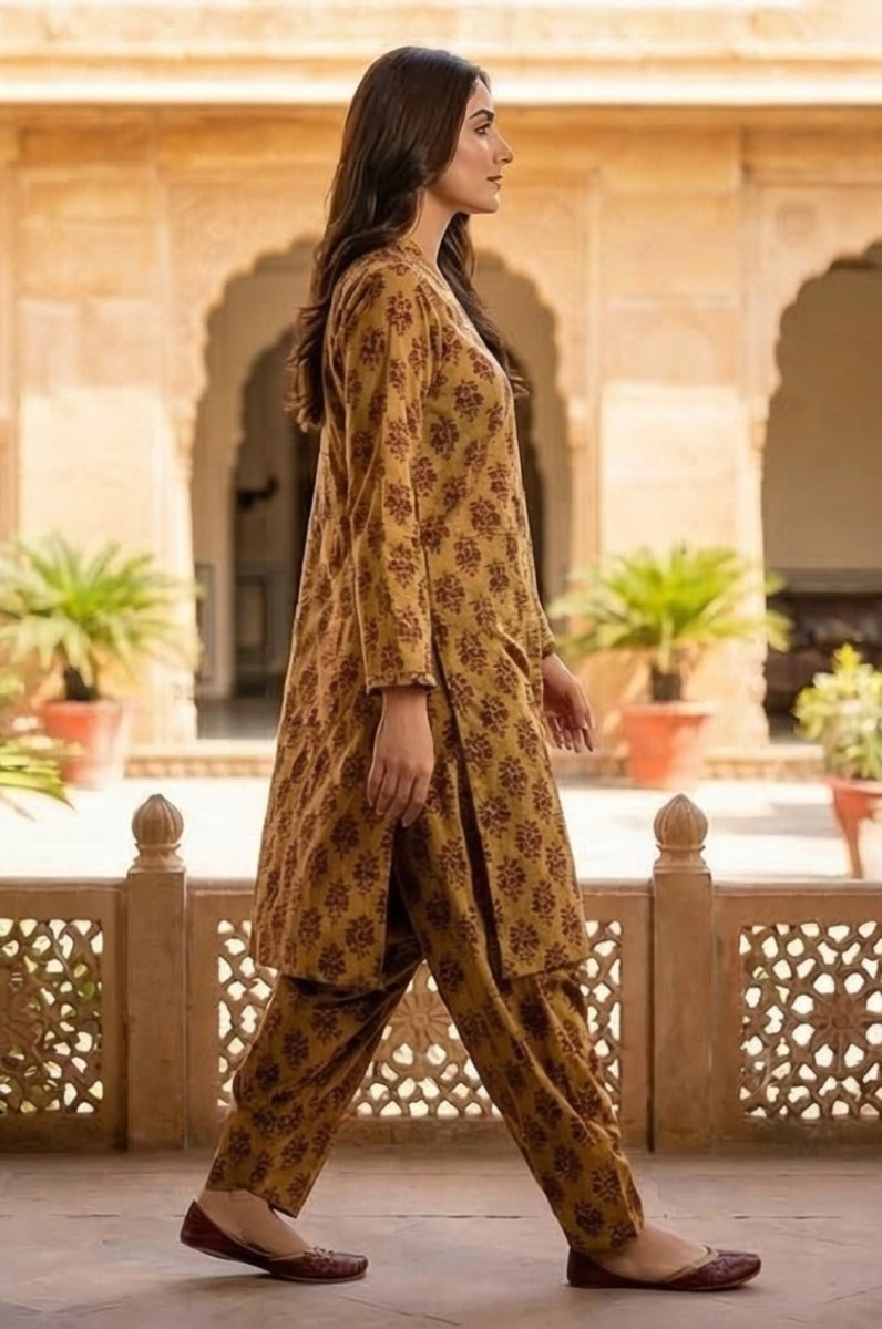 2 Piece Lawn All Over Unstitched Suit - 4455