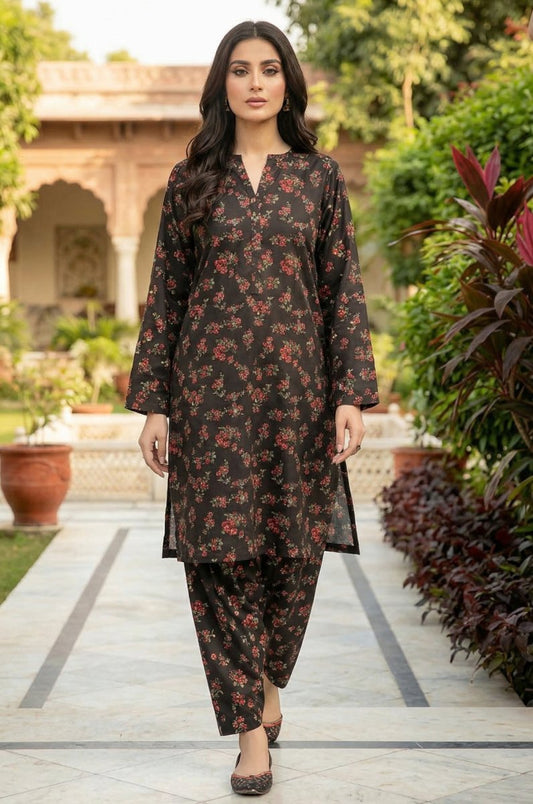 2 Piece Lawn All Over Unstitched Suit - 4456